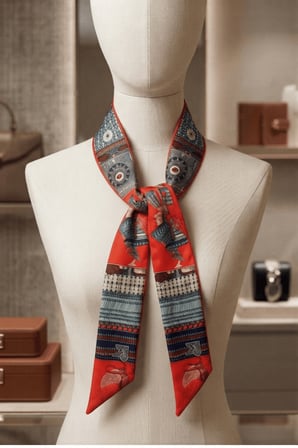 Walkenzo Etnik Retro Desenli Çanta Bileklik Saç Çok Amaçlı Kadın Kelebek Fular
