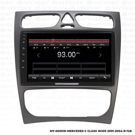 Araç Multimedya Mercedes W203 Android 12 Carplay 4Gb Ram + 64Gb Hdd 2001-2004 Navigasyon Ekran MYW