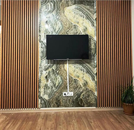 WİNPANEL Dekoratif Ahşap Duvar Paneli  – BAMBU RENK (60X240CM).