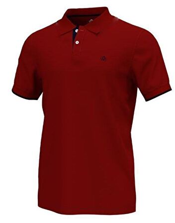 Polo Yaka Pamuklu Erkek T-shirt Bordo-L