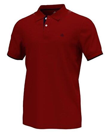 Polo Yaka Pamuklu Erkek T-shirt Bordo-XL