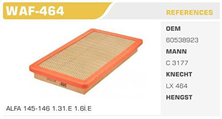 Winkel WAF-464 Hava Filtresi 145 146 1.3 1.6 Kolı: 36 Ad 