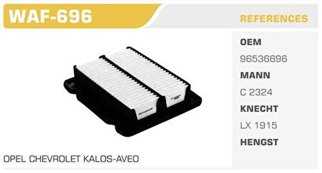 Winkel WAF-696 Hava Filtresi Aveo 05-10 Kalos 02-10 1.4 16V 90Hp Kolı: 20 Ad FN5105