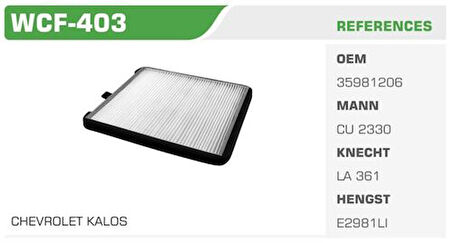 Winkel WCF-403 Polen Filtresi Aveo Kalos Kolı: 68 Ad FN9102