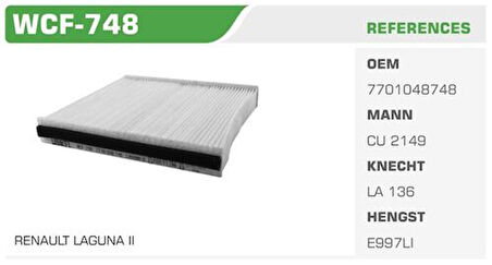 Winkel WCF-748 Polen Filtresi Laguna II 00-Kolı: 64 Ad 