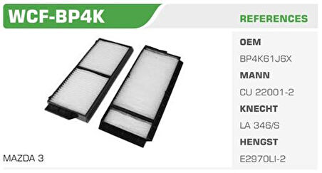 Wınkel Wcf-Bp4K Polen Filtresi Mazda 3 03> Mazda 5 05> Kasalı Kolı: 20 Ad.