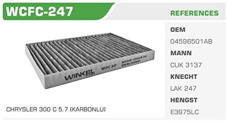 Winkel WCFC-247 Polen Filtresi 300 C 04-12 Karbonlu Kolı: 31 Ad FN9001