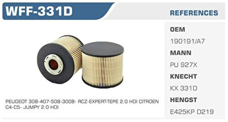 Wınkel Wff-331D Mazot Filtresi Scudo 307 407 3008 C4 C5 Focus II C-Max Tourneo Custom 12> Transıt Custom 12> Transıt 11> Transıt V348 Transıt V347 11> 2.0 Hdı 2.0 Tdcı Kolı: 24 Ad.