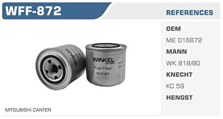 Winkel WFF-872 Mazot Filtresi Hd35 Canter 659 Turbo Kolı: 50 Ad FN0131