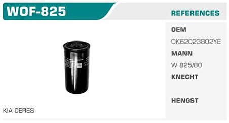 Winkel WOF-825 Yağ Filtresi Ceres İnce Tip Kolı: 24 Ad 