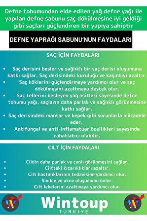 Bitkisel %100 Saf Saç Cilt Vücut Kullanım Saç Derisine Etkili Doğal Defne Sabunu 1 Adet