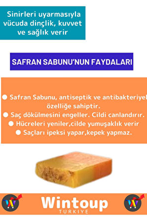 Organik %100 Doğal Saç Cilt Vücut Kullanım Cilt Sıkılaştırıcı Safran Sabunu 2 Adet 100gr