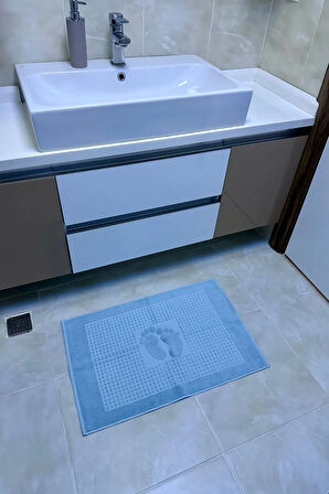 %100 Pamuk Ayak Havlusu 2 Adet Banyo Ayak Paspası 50x70 cm