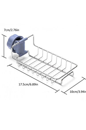 Mutfak Banyo Duş Musluk Üstü Rafı Sabun Sünger Askısı Raf Tek Kat