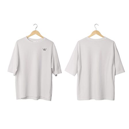 Wicold W Baskılı Oversize T-Shirt Erkek Tişört Unisex Tişört Kadın Tişört