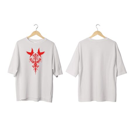 Wicold Valkryie Bird Baskılı Oversize T-Shirt Erkek Tişört Unisex Tişört Kadın Tişört