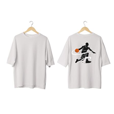 Wicold Basketbol Baskılı Oversize T-Shirt Erkek Tişört Unisex Tişört Kadın Tişört