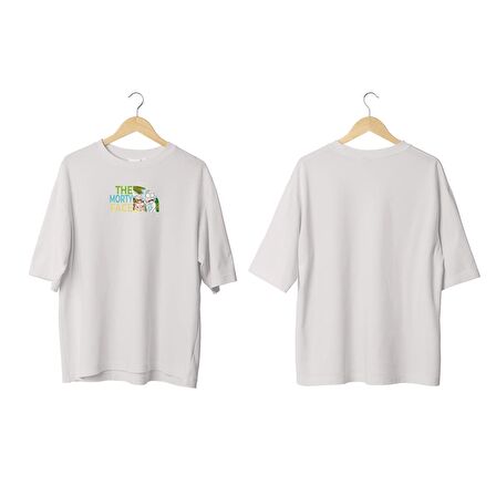Wicold The Morty Face Baskılı Oversize T-Shirt Erkek Tişört Unisex Tişört Kadın Tişört