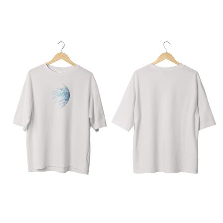 Wicold Dijital Dünya Baskılı Oversize T-Shirt Erkek Tişört Unisex Tişört Kadın Tişört
