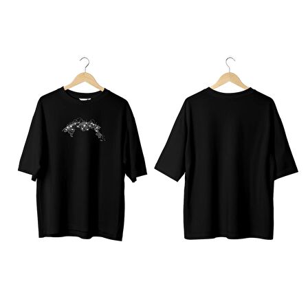 Wicold Lokasyon Baskılı Oversize T-Shirt Erkek Tişört Unisex Tişört Kadın Tişört