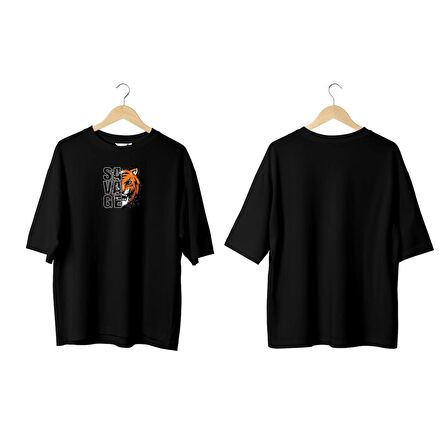 Wicold Savage Baskılı Oversize T-Shirt Erkek Tişört Unisex Tişört Kadın Tişört