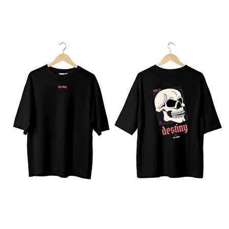 Wicold Destiny Baskılı Oversize T-Shirt Erkek Tişört Unisex Tişört Kadın Tişört