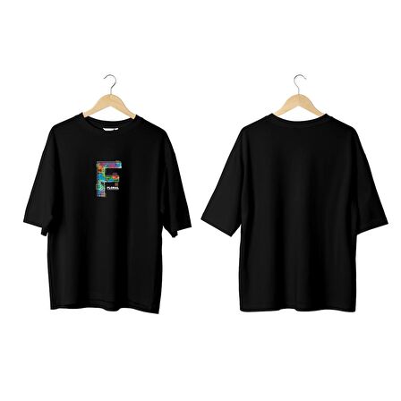 Wicold Floral Baskılı Oversize T-Shirt Erkek Tişört Unisex Tişört Kadın Tişört