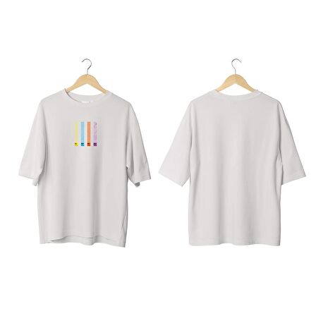 Wicold Newyork London Baskılı Oversize T-Shirt Erkek Tişört Unisex Tişört Kadın Tişört
