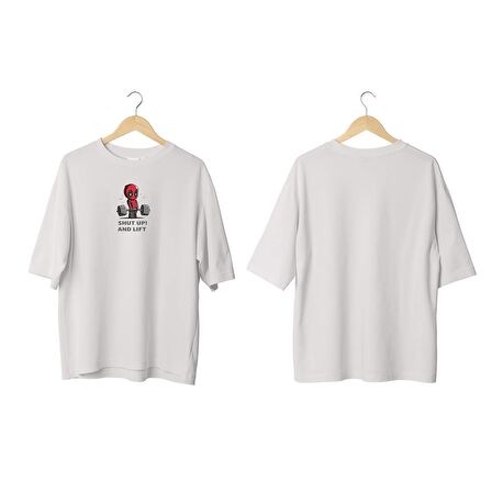 Wicold Shut Up And Lift Baskılı Oversize T-Shirt Erkek Tişört Unisex Tişört Kadın Tişört