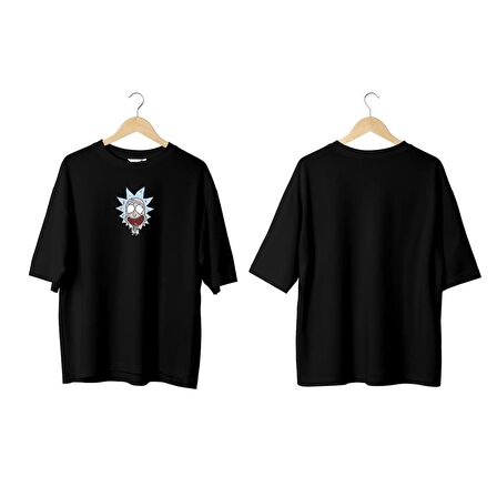 Wicold Rick Baskılı Oversize T-Shirt Erkek Tişört Unisex Tişört Kadın Tişört