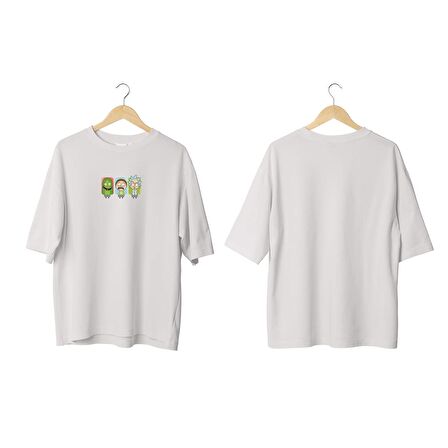 Wicold Rick And Morty 2 Baskılı Oversize T-Shirt Erkek Tişört Unisex Tişört Kadın Tişört