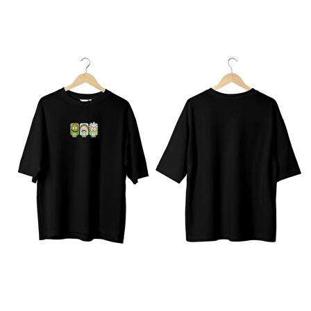 Wicold Rick And Morty 2 Baskılı Oversize T-Shirt Erkek Tişört Unisex Tişört Kadın Tişört