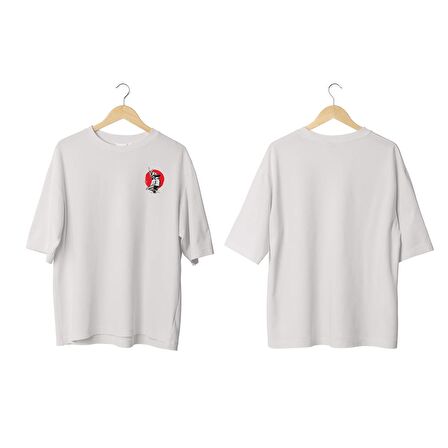 Wicold Savaşçı Samurai Baskılı Oversize T-Shirt Erkek Tişört Unisex Tişört Kadın Tişört