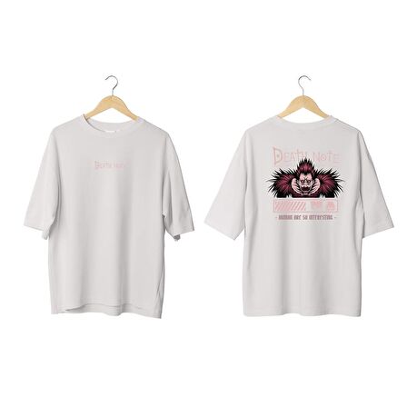 Wicold Death Note Baskılı Oversize T-Shirt Erkek Tişört Unisex Tişört Kadın Tişört