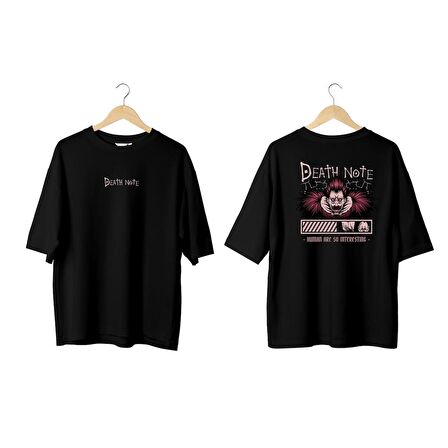 Wicold Death Note Baskılı Oversize T-Shirt Erkek Tişört Unisex Tişört Kadın Tişört