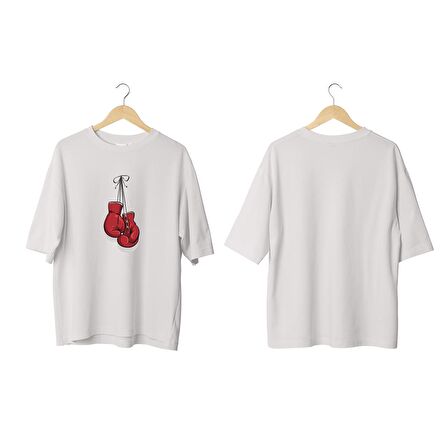 Wicold Boxing Baskılı Oversize T-Shirt Erkek Tişört Unisex Tişört Kadın Tişört