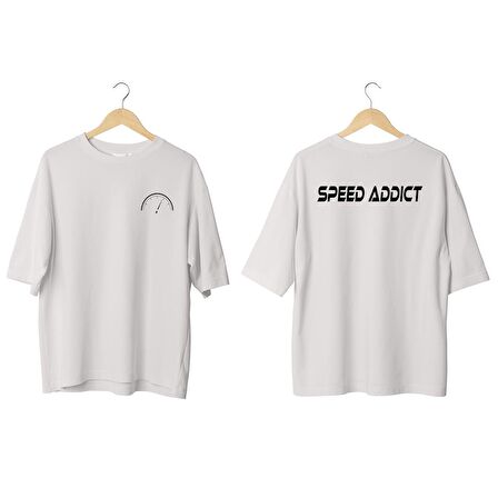 Wicold Speed Addict Baskılı Oversize T-Shirt Erkek Tişört Unisex Tişört Kadın Tişört