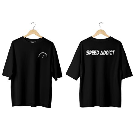 Wicold Speed Addict Baskılı Oversize T-Shirt Erkek Tişört Unisex Tişört Kadın Tişört