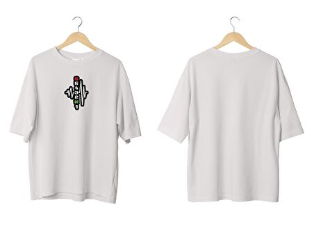 Wicold Vites Baskılı Oversize T-Shirt Erkek Tişört Unisex Tişört Kadın Tişört