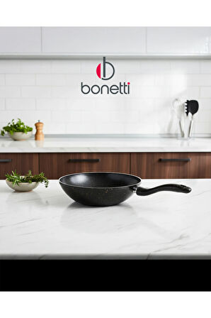 Granit Siyah Wok Tava | 26 cm | Yapışmaz Yüzey