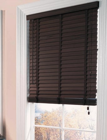 Wooden Blinds %100 Doğal Ahşap Jaluzi Perde 50mm,Alüminyum Kasalı Yüksek Kaliteli - Koyu Kahve (KURDELALI) WOOD/X011PWB