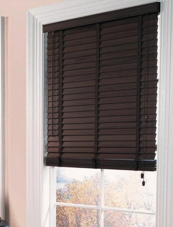Wooden Blinds %100 Doğal Ahşap Jaluzi Perde 50mm,Alüminyum Kasalı Yüksek Kaliteli - Koyu Kahve (KURDELALI) WOOD/X011PWB