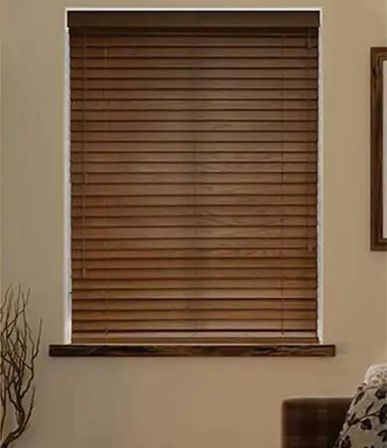 Wooden Blinds %100 Doğal Ahşap Jaluzi Perde 50mm,Alüminyum Kasalı Yüksek Kaliteli - CEVİZ 508/PWB (KURDELASIZ)