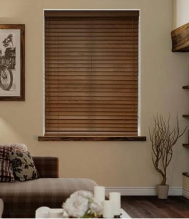Wooden Blinds %100 Doğal Ahşap Jaluzi Perde 50mm,Alüminyum Kasalı Yüksek Kaliteli - CEVİZ 508/PWB (KURDELASIZ)