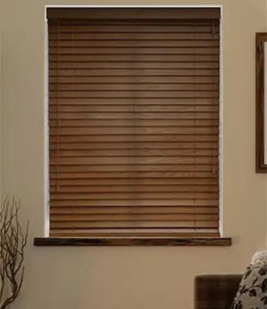 Wooden Blinds %100 Doğal Ahşap Jaluzi Perde 50mm,Alüminyum Kasalı Yüksek Kaliteli - CEVİZ 508/PWB (KURDELASIZ)