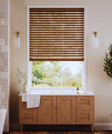 Wooden Blinds %100 Doğal Ahşap Jaluzi Perde 50mm,Alüminyum Kasalı Yüksek Kaliteli - CEVİZ 508/PWB (KURDELASIZ)