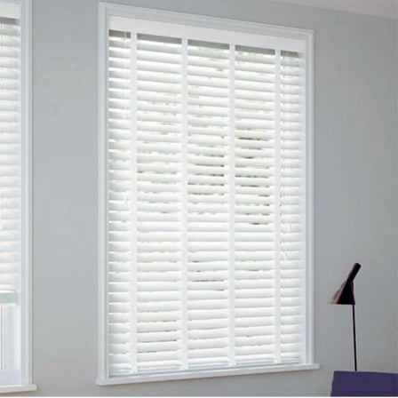 Wooden Blinds %100 Doğal Ahşap Jaluzi Perde 50mm, Alüminyum Kasalı Yüksek Kaliteli - Beyaz 001PWB (Kurdelalı)