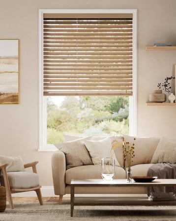 Wooden Blinds %100 Doğal Ahşap Jaluzi Perde 50mm,Alüminyum Kasalı Yüksek Kaliteli - A.Meşe WDMI/013PW (KURDELASIZ)