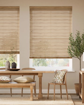 Wooden Blinds %100 Doğal Ahşap Jaluzi Perde 50mm,Alüminyum Kasalı Yüksek Kaliteli - A.Meşe WDMI/013PW (KURDELASIZ)