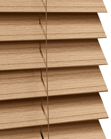 Wooden Blinds %100 Doğal Ahşap Jaluzi Perde 50mm,Alüminyum Kasalı Yüksek Kaliteli - A.Meşe WDMI/013PW (KURDELASIZ)
